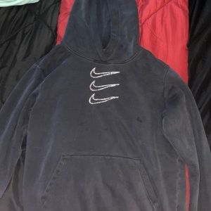 Nike Swoosh black hoodie with rhinestone check marks